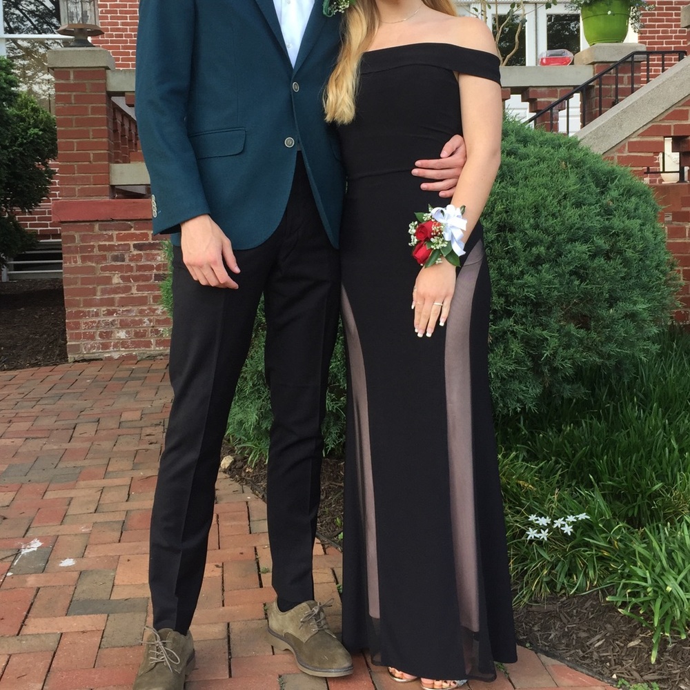 nightway off the shoulder prom dress